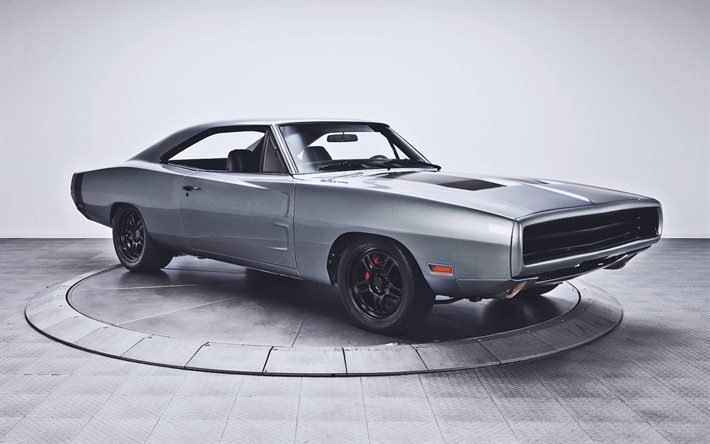 Dodge Charger RT, studio, retro cars, 1969 cars, muscle cars, 1969 Dodge Charger RT, american cars, Dodge