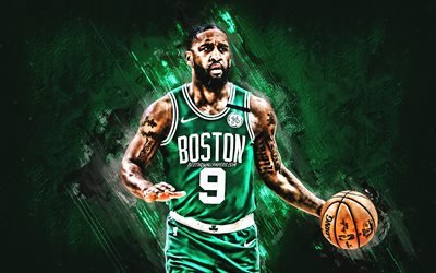 Brad Wanamaker, NBA, Boston Celtics, green stone background, American Basketball Player, portrait, USA, basketball, Boston Celtics players