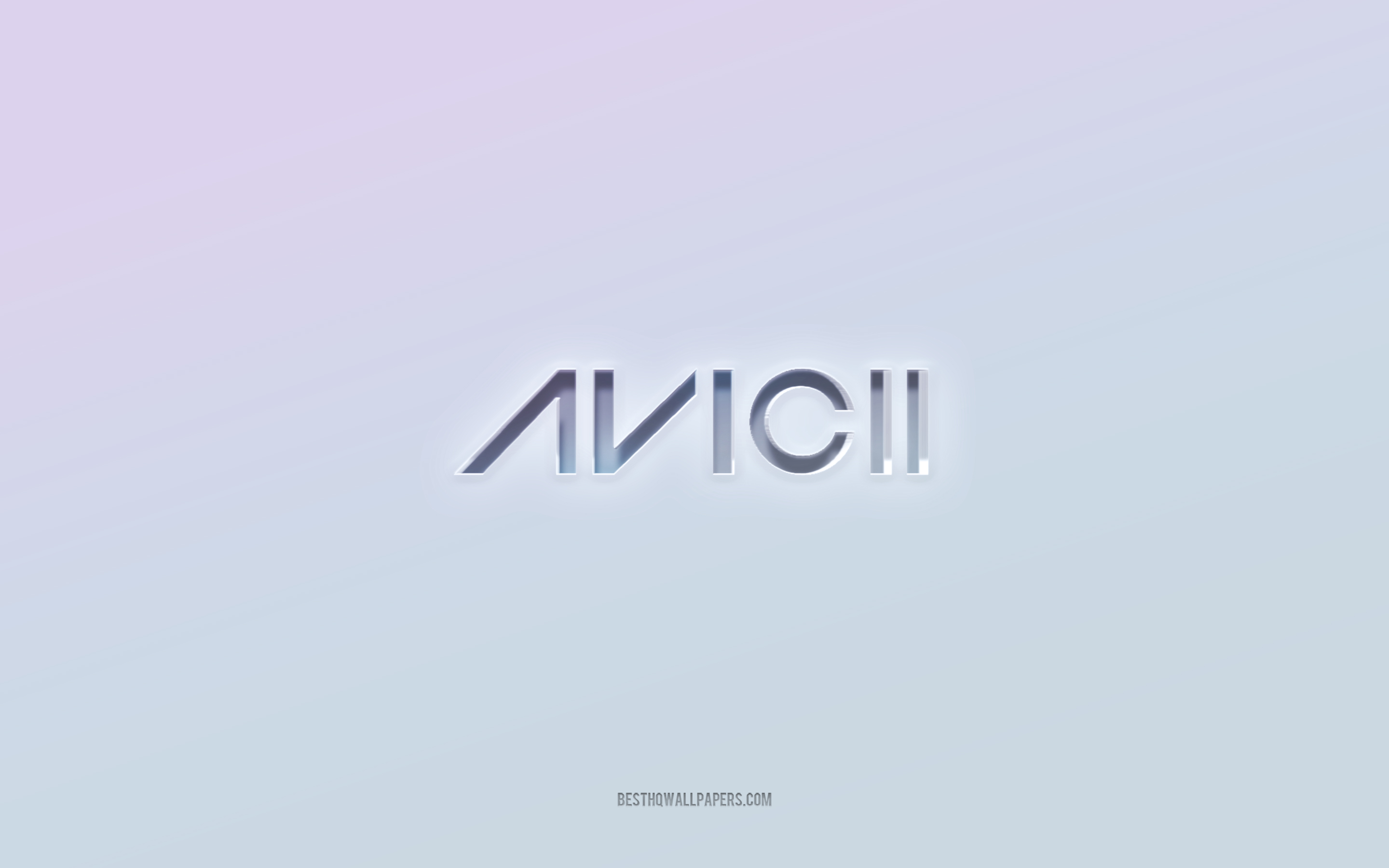 Download wallpapers Avicii logo, cut out 3d text, white background ...