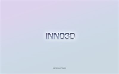 Inno3D logo, cut out 3d text, white background, Inno3D 3d logo, Inno3D emblem, Inno3D, embossed logo, Inno3D 3d emblem