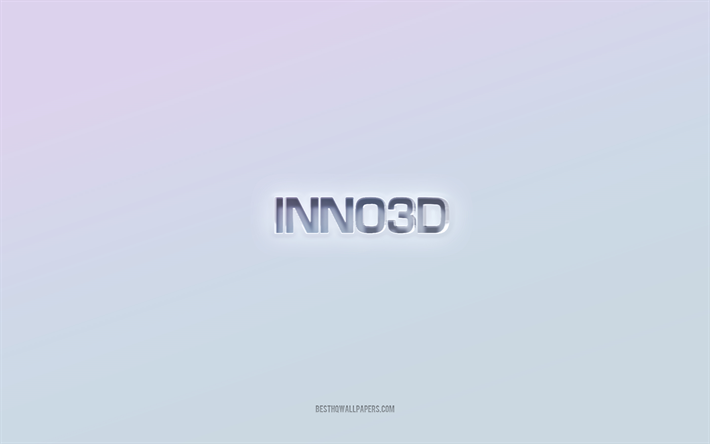 inno3d logotipo, cortar texto 3d, fundo branco, inno3d logotipo 3d, inno3d emblema, inno3d, logotipo em relevo, inno3d emblema 3d