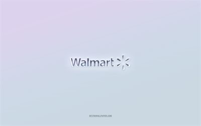 Walmart logo, cut out 3d text, white background, Walmart 3d logo, Walmart emblem, Walmart, embossed logo, Walmart 3d emblem