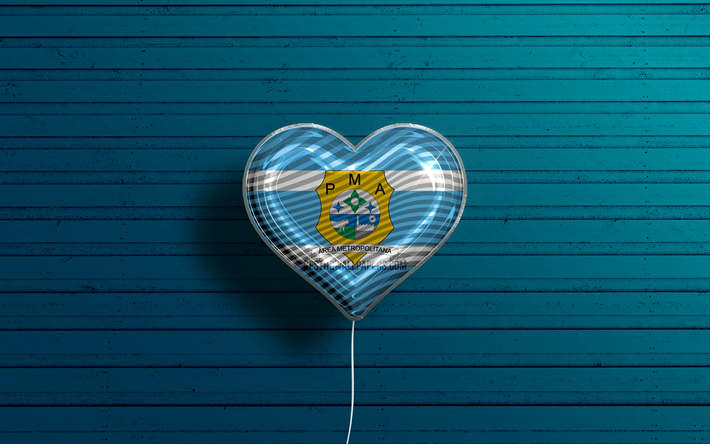 i love ananindeua, 4k, realistiset ilmapallot, sininen puinen tausta, ananindeuan p&#228;iv&#228;, brasilian kaupungit, ananindeuan lippu, brasilia, ilmapallo lipulla, ananindeua
