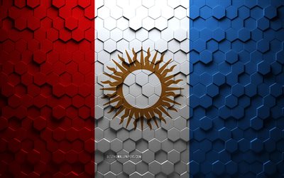 Flag of Cordoba, honeycomb art, Cordoba hexagons flag, Cordoba 3d hexagons art, Cordoba flag