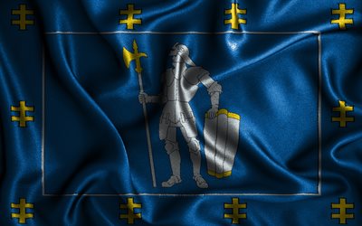 Bandera Alytus, 4k, banderas onduladas de seda, condados de Lituania, Bandera de Alytus, banderas de tela, arte 3D, Alytus, Europa, Condados de Lituania, Alytus 3D flag, Lituania