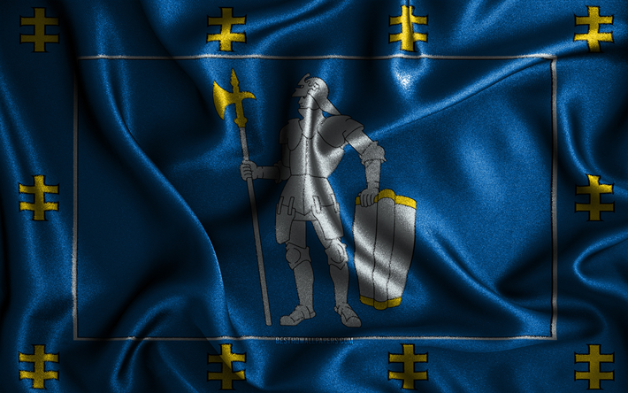 Alytus flag, 4k, silk wavy flags, Lithuanian counties, Flag of Alytus, fabric flags, 3D art, Alytus, Europe, Counties of Lithuania, Alytus 3D flag, Lithuania