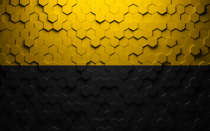 drapeau de barrancabermeja, art en nid d abeille, drapeau des hexagones de barrancabermeja, art des hexagones 3d de barrancabermeja