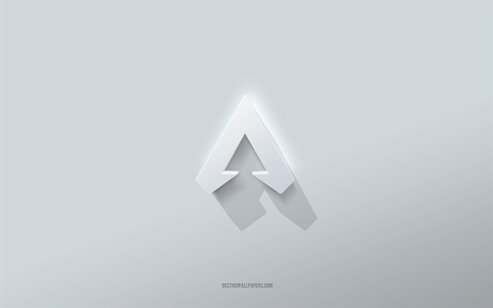 Apex Legends logo, gray creative background, Apex Legends emblem, gray paper texture, Apex Legends, gray background, Apex Legends 3d logo