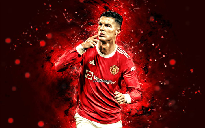 Download wallpapers Cristiano Ronaldo, 4k, Manchester United FC, red ...