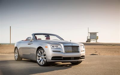 Rolls-Royce Dawn, Cabriolet, luxury car, silver, Rolls-Royce