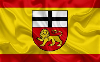 Flag of Bonn, 4k, silk texture, yellow red silk flag, coat of arms, German city, Bonn, Germany