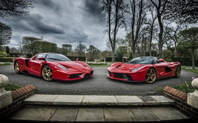 Ferrari Laferrari, Italian Supercars, Ferrari Enzo, front view, sports cars, Ferrari