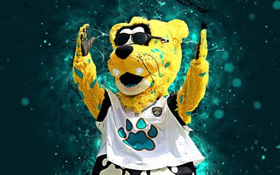 Jaxson de Ville, 4k, mascot, Jacksonville Jaguars, abstract art, NFL, creative, USA, Jacksonville Jaguars mascot, National Football League, NFL mascots, official mascot