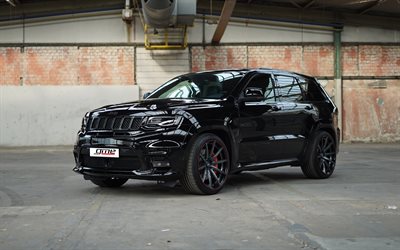 GME, tuning, 4k, le Jeep Grand Cherokee SRT, 2018 voitures, noir Grand Cherokee, Jeep