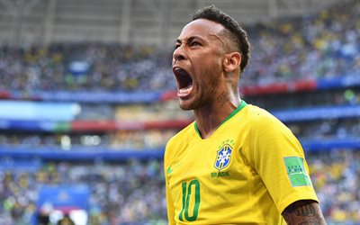 Neymar Jr, 4k, ブラジル国サッカーチーム, サッカースター, 肖像, 車椅子サッカーワールドカップブラジル, Neymarダ-シルヴァ-サントス中