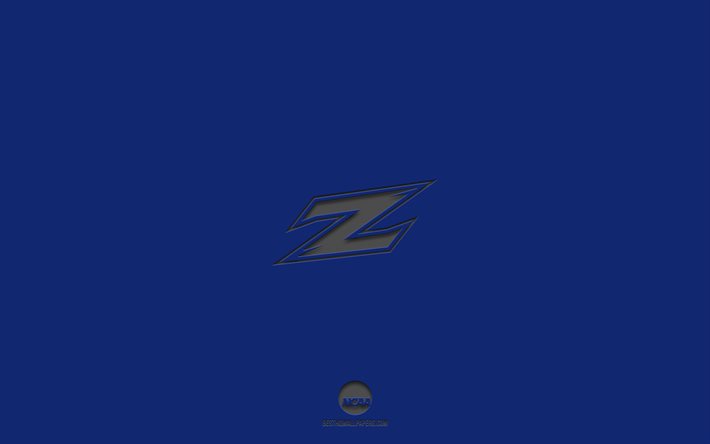 Akron Zips, amerikanskt fotbollslag, bl&#229; bakgrund, Akron Zips logotyp, grunge art, NCAA, amerikansk fotboll, Akron Zips emblem