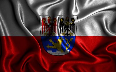 Bandeira erlangen, 4k, bandeiras onduladas de seda, cidades alem&#227;s, bandeira de Erlangen, bandeiras de tecido, Dia de Erlangen, arte 3D, Erlangen, Europa, cidades da Alemanha, bandeira erlangen 3D, Alemanha