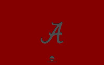 Alabama Crimson Tide, burgundy background, American football team, Alabama Crimson Tide emblem, NCAA, Alabama, USA, American football, Alabama Crimson Tide logo