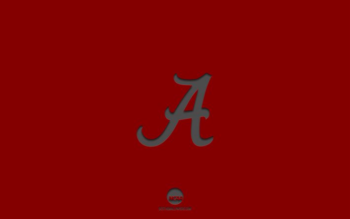 Alabama Crimson Tide, bordo arka plan, Amerikan futbol takımı, Alabama Crimson Tide amblemi, NCAA, Alabama, ABD, Amerikan Futbolu, Alabama Crimson Tide logosu