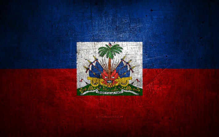 Haitin metallilippu, grunge-taide, Pohjois-Amerikan maat, Haitin p&#228;iv&#228;, kansalliset symbolit, Haitin lippu, metalliliput, Pohjois-Amerikka, Haiti