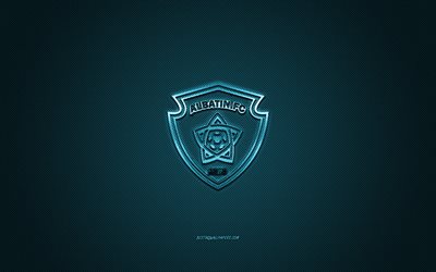Al Batin FC, yaratıcı 3D logo, mavi arka plan, SPL, Suudi Arabistan Futbol Kul&#252;b&#252;, Suudi Profesyonel Ligi, Hafar Al-Batin, Suudi Arabistan, 3d sanat, futbol, Al Batin FC 3d logo