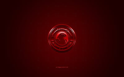 Al-Arabi SC, Katar Futbol Kul&#252;b&#252;, QSL, kırmızı logo, kırmızı karbon fiber arka plan, Katar Yıldızlar Ligi, futbol, Doha, Katar, Al-Arabi SC logosu