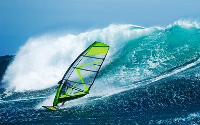 Windsurfing, ocean, big wave, extreme sports, summer sports