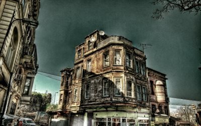 Estambul, casa Antigua, de calles antiguas, HDR, Turqu&#237;a