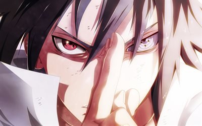 Sasuke Uchiha, portrait, manga, les illustrations, les personnages de l&#39;anime, Naruto