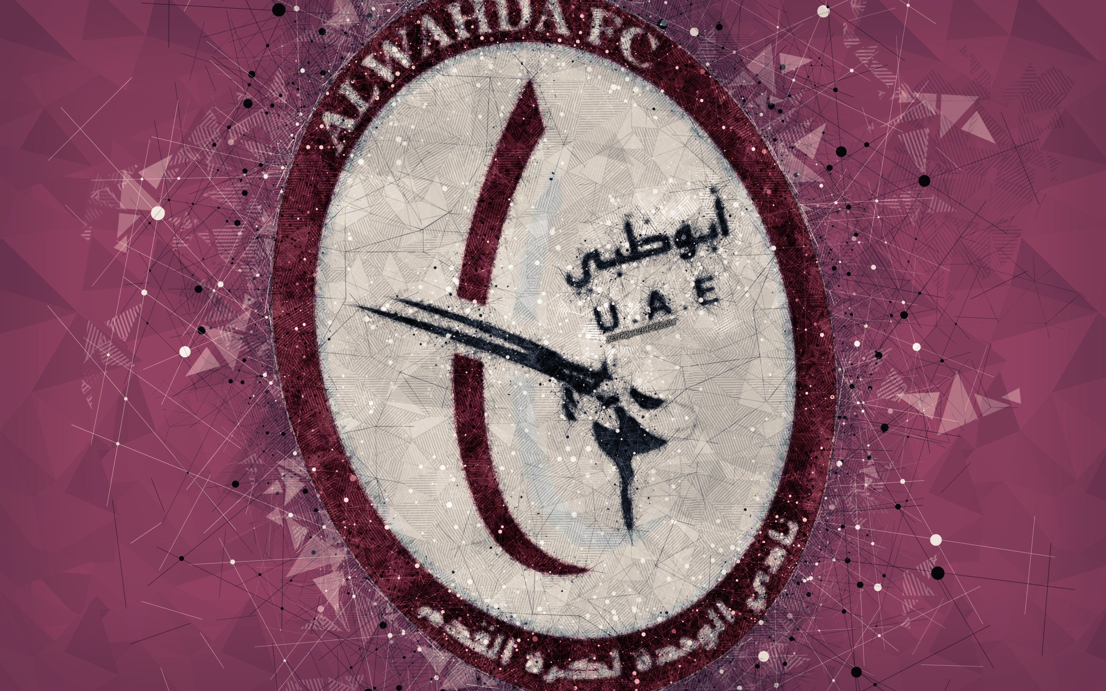 Download wallpapers Al Wahda FC, 4k, geometric art, logo, emirate ...
