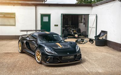 En 2018, la Lotus Exige Cup 430, 4k, voiture de sport, ext&#233;rieur, r&#233;glage Exige, coup&#233; sport, noir, voitures de sport Britanniques, Lotus