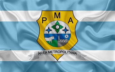 Flag of Ananindeua, 4k, silk texture, Brazilian city, blue and white green silk flag, Ananindeua flag, Para, Brazil, art, South America, Ananindeua