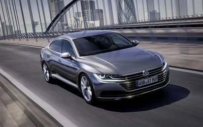 Volkswagen Arteon, 2018, Elegance, front view, sports sedan, new gray Arteon, German cars, Volkswagen