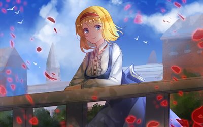 Alice Margatroid, kimono, park, manga, Touhou