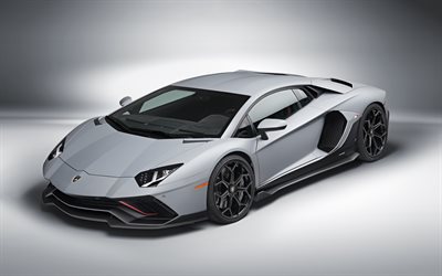 2022, Lamborghini Aventador LP780-4 Ultimae, 4k, framifrån, exteriör, superbilar, grå Aventador, tuning Aventador, italienska sportbilar, Lamborghini