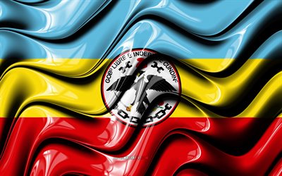 Cundinamarca Flag, 4k, Departments of Colombia, South America, Day of Cundinamarca, Flag of Cundinamarca, 3D art, Cundinamarca, colombian departments, Cundinamarca 3D flag, Colombia
