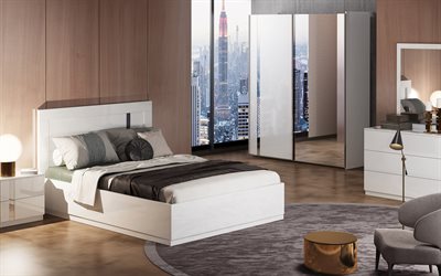 stylish bedroom design, modern interior, wood panels on the walls, bedroom project, bedroom idea, modern bedroom design