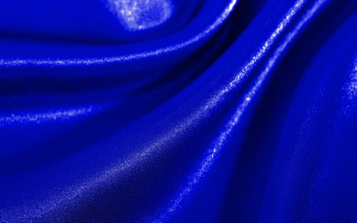 dunkelblauer satin wellig, 4k, seidentextur, stoffwellentexturen, dunkelblauer stoffhintergrund, textiltexturen, satintexturen, dunkelblaue hintergr&#252;nde, wellige texturen
