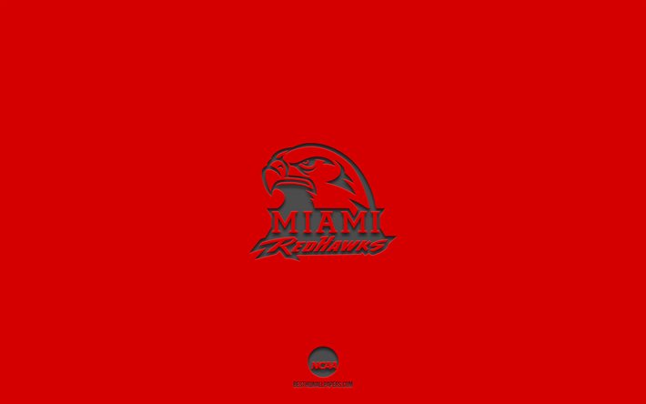 Miami RedHawks, amerikansk fotbollslag, r&#246;d bakgrund, Miami RedHawks -logotyp, grungekonst, NCAA, amerikansk fotboll, Miami RedHawks -emblem