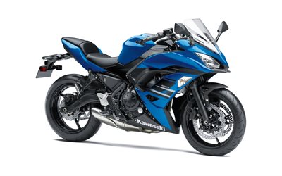 Kawasaki Z650, 2018, sportbike, japanese motorcycle, blue motorcycle, Kawasaki