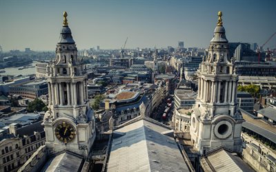 London, panorama city, Themsen, kapellet, Storbritannien