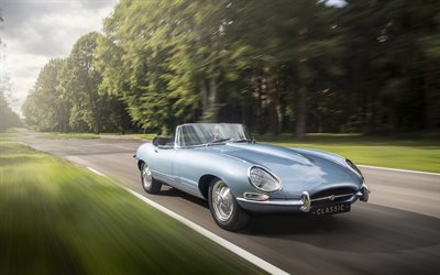 Jaguar E-Type Zero, Concept, 2017, new retro car, road, speed, English cars, Jaguar