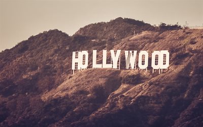 HOLLYWOOD sign, mountain, Los Angeles, California, USA