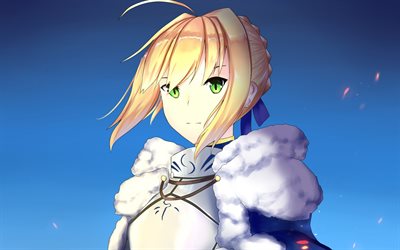 Saber, Fate Stay Night, art, face, portrait, protagonist, anime characters, Japanese manga