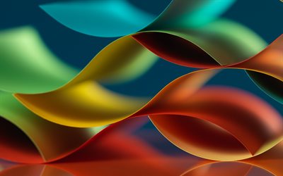 colored 3d wave, abstract waves, colorful 3d background