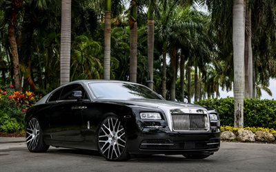 Rolls-Royce Wraith, street, night, luxury cars, Wraith, Rolls-Royce