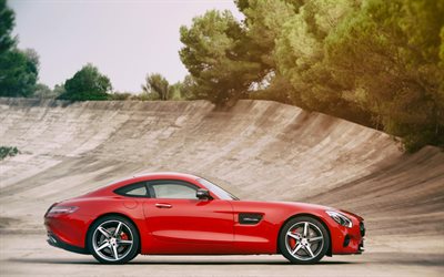 A Mercedes-AMG GT S, 4k, 2018 carros, pista de rolamento, desportivos, Mercedes