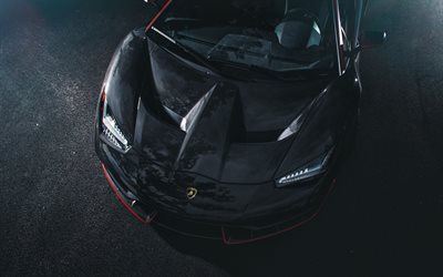 Lamborghini Centenary, 2018 autoja, superautot, musta Centenario, Lamborghini