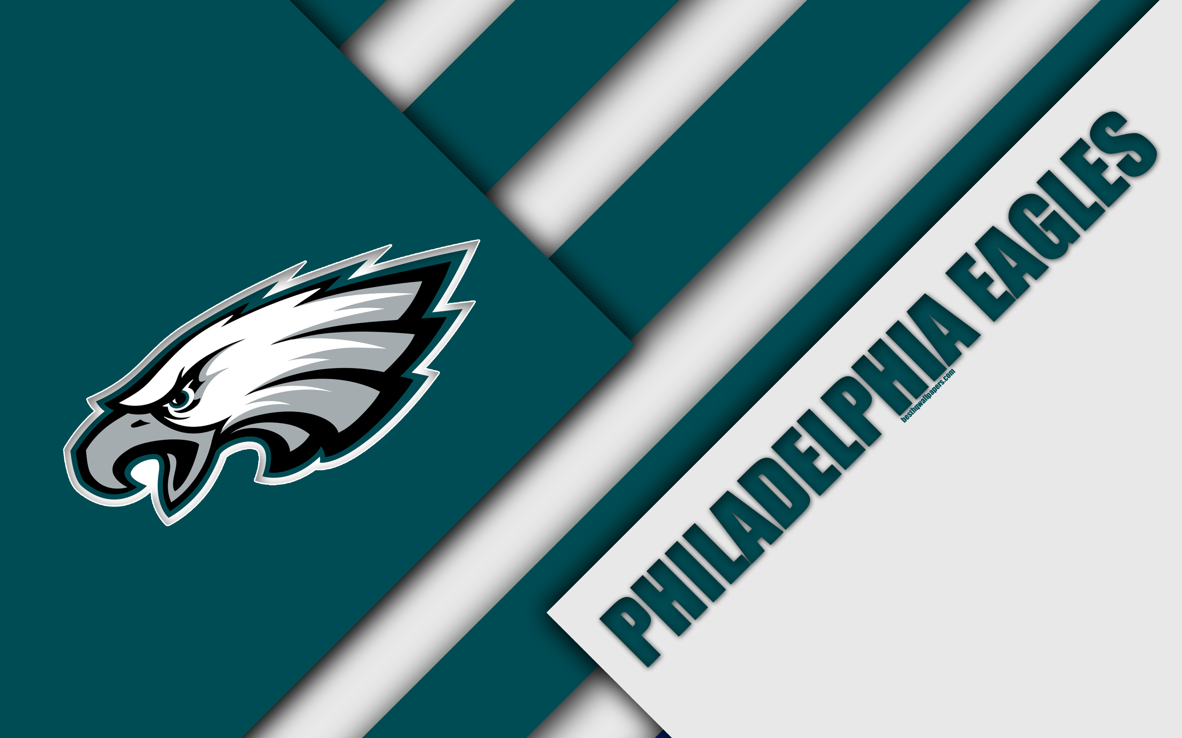 Download wallpapers Philadelphia Eagles, NFC East, 4k, logo, NFL, green  white abstraction, material design, American football, Philadelphia,  Pennsylvania, USA, National Football League for desktop with resolution  3840x2400. High Quality HD pictures ...
