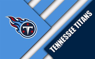 Tennessee Titans, 4k, logo, NFL, AFC South, blue abstraction, material design, American football, Nashville, Tennessee, USA, National Football League